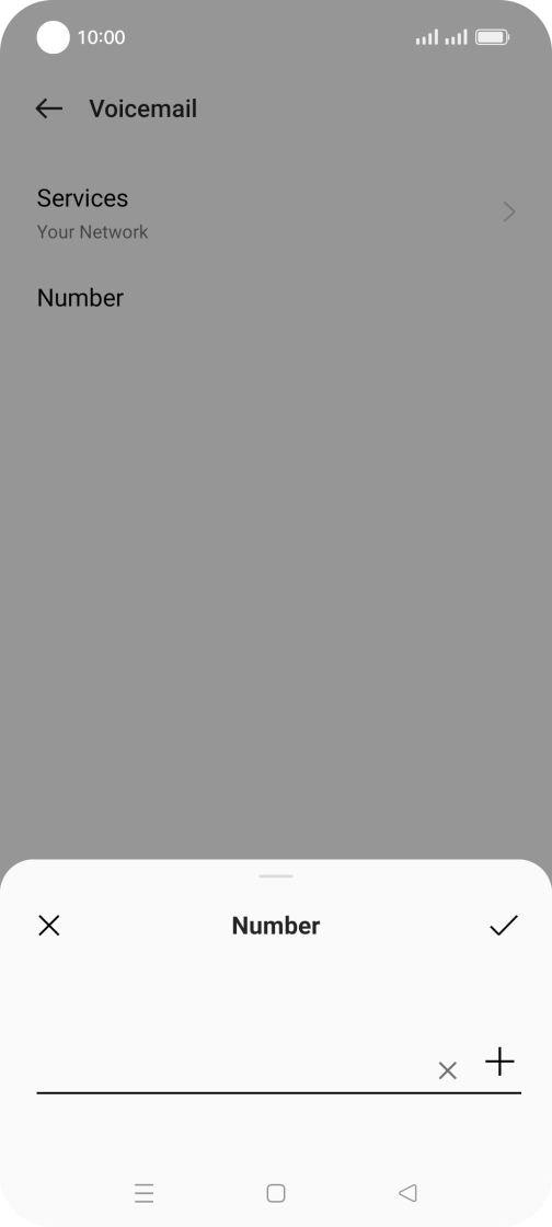 Key in +447953222222 and press the confirm icon. Key in +447953222222 and press the confirm icon.