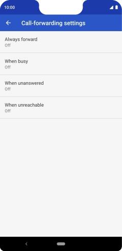 Press the required divert type. Press the required divert type.