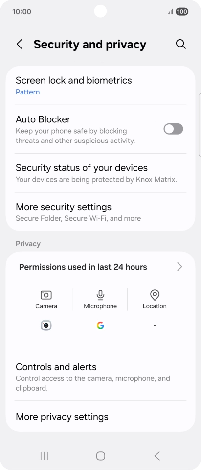 Press More security settings. Press More security settings.