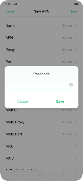 Key in secure and press Save. Key in secure and press Save.