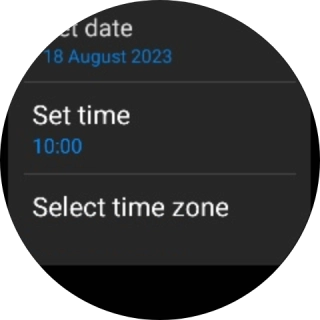 Press Set time. Press Set time.