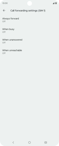 Press the required divert type. Press the required divert type.