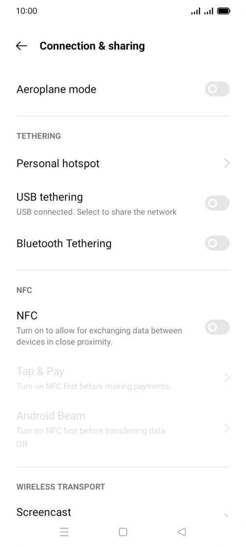 Press Personal hotspot. Press Personal hotspot.
