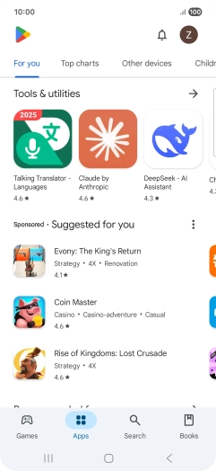 Press the profile icon. Press the profile icon.