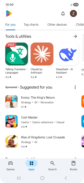 Press the profile icon. Press the profile icon.