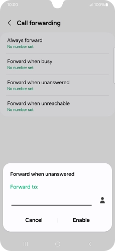 Key in +447953222222 and press Enable. Key in +447953222222 and press Enable.