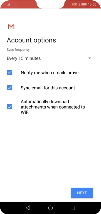 If this screen is displayed, you email account has been recognised and set up automatically. Follow the instructions on the screen to key in more information and finish setting up your phone. If this screen is displayed, you email account has been recognised and set up automatically. Follow the instructions on the screen to key in more information and finish setting up your phone.