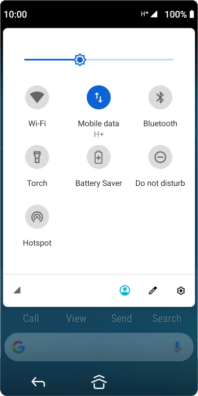 Press the settings icon. Press the settings icon.