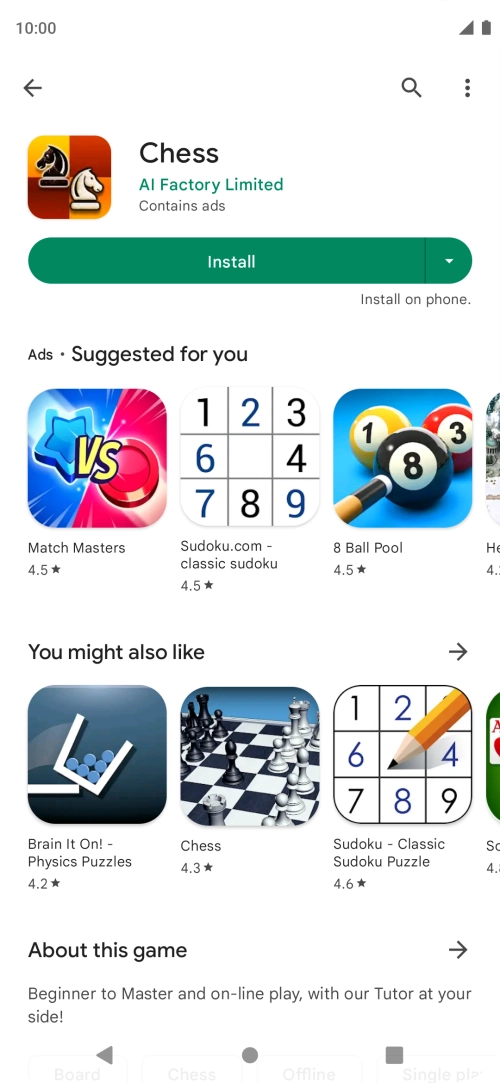 Press Install and follow the instructions on the screen to install the app. Press Install and follow the instructions on the screen to install the app.