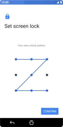 Repeat the selected phone lock code and press CONFIRM. Repeat the selected phone lock code and press CONFIRM.