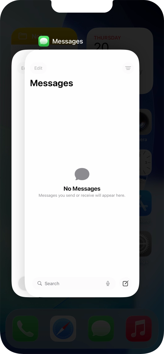 Slide upwards on the required application to end it. Slide upwards on the required application to end it.
