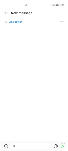 Press the send icon when you've finished your SMS. Press the send icon when you've finished your SMS.