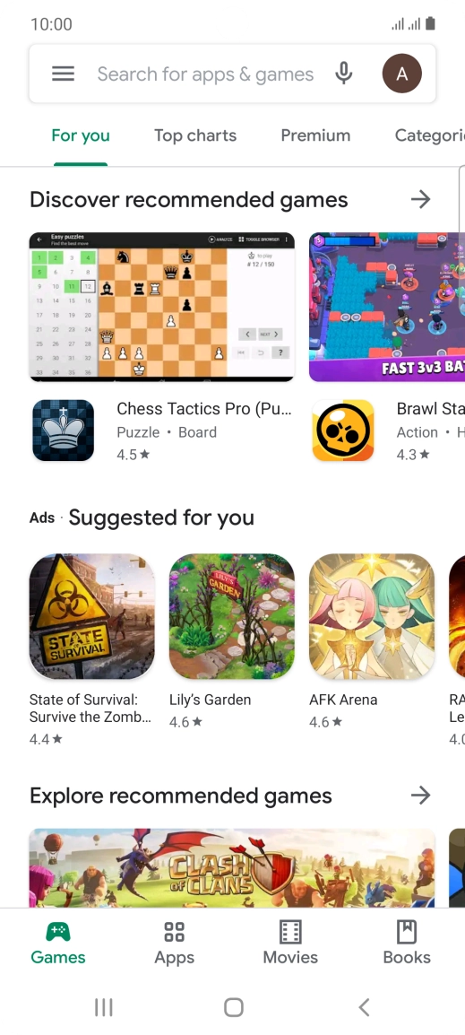 Press the search field. Press the search field.