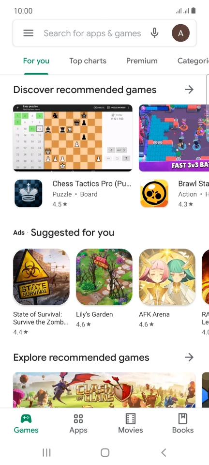 Press the search field. Press the search field.