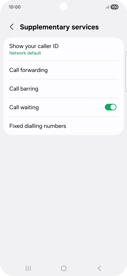 Press Fixed dialling numbers. Press Fixed dialling numbers.