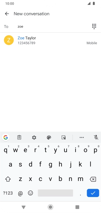 Press the required contact. Press the required contact.