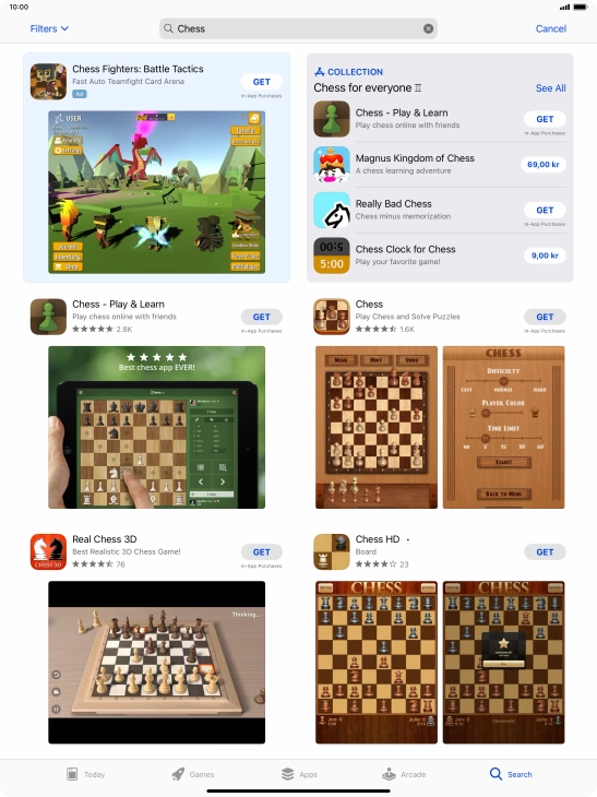 Press the required app. Press the required app.