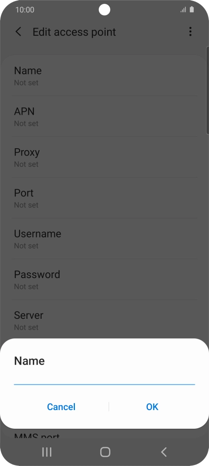 Key in EE Internet and press OK. Key in EE Internet and press OK.