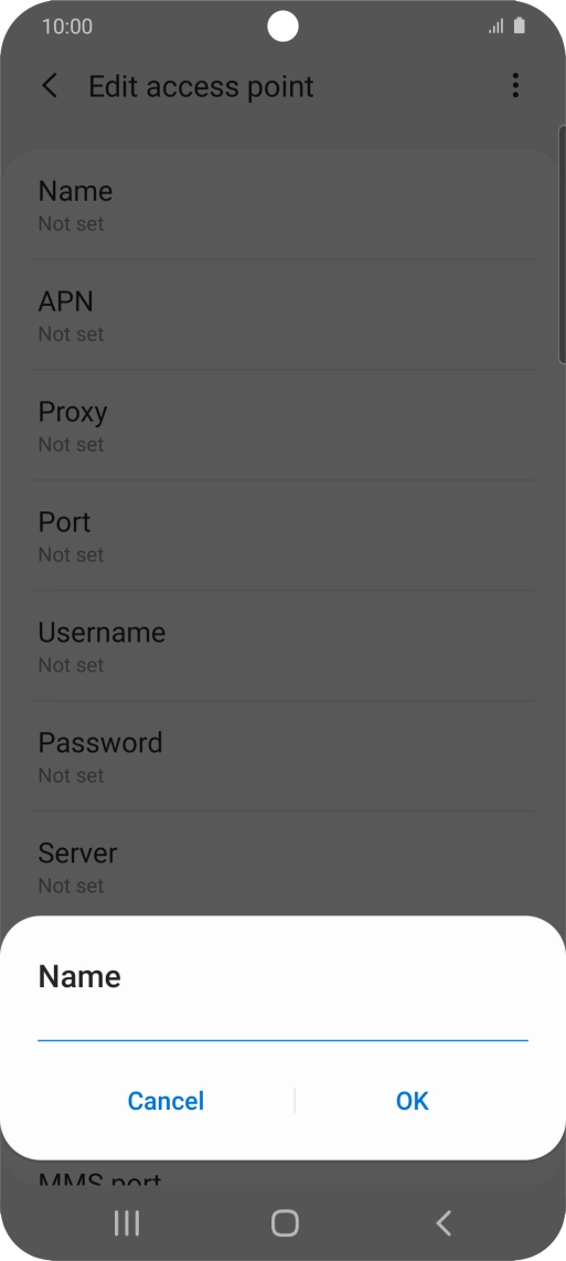 Key in EE Internet and press OK. Key in EE Internet and press OK.