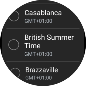 Press the required time zone. Press the required time zone.