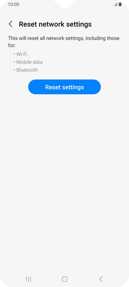 Press Reset settings. Press Reset settings.