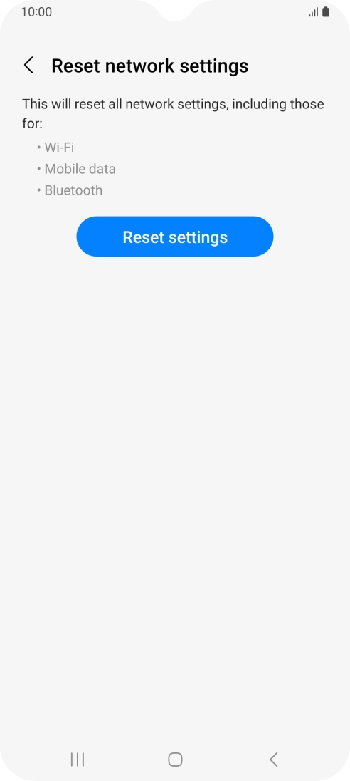 Press Reset settings. Press Reset settings.