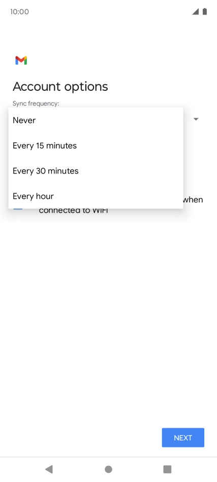 Press the required setting. Press the required setting.