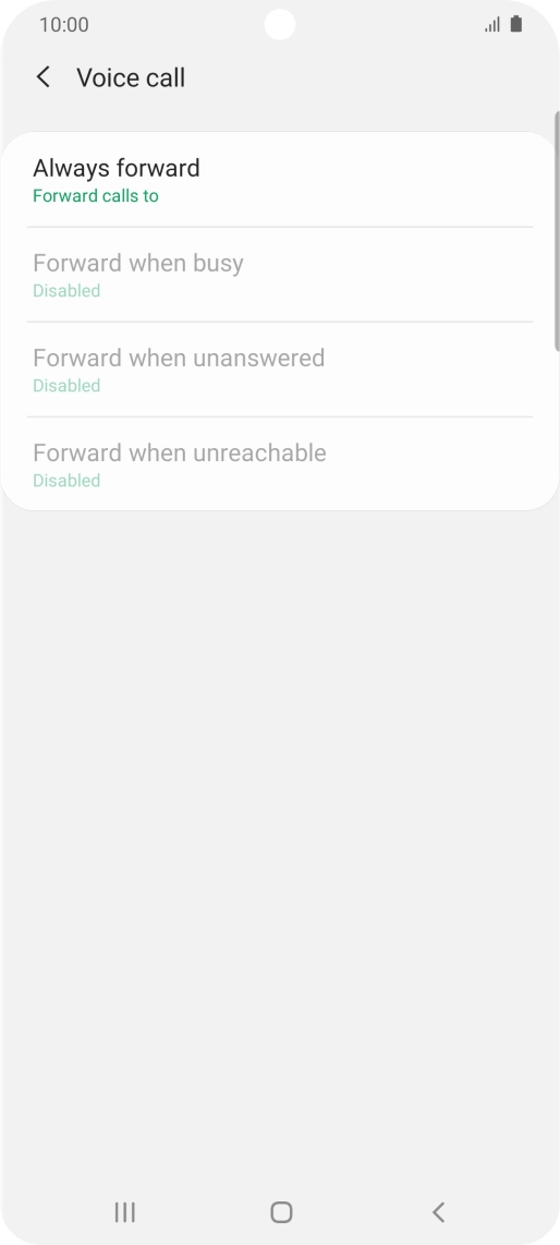 Press the required divert type. Press the required divert type.