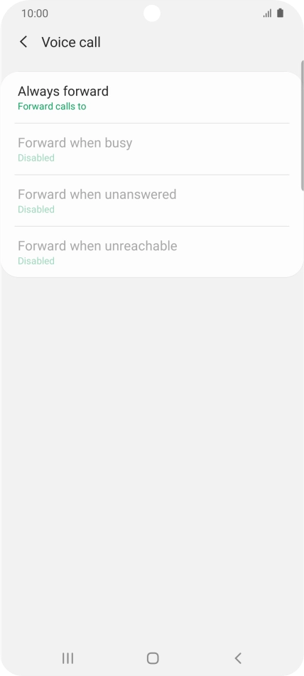 Press the required divert type. Press the required divert type.