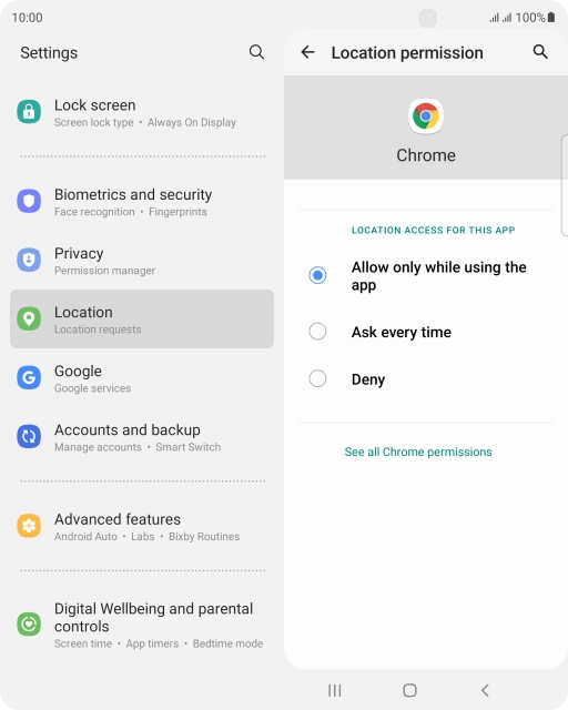Press the required setting. Press the required setting.