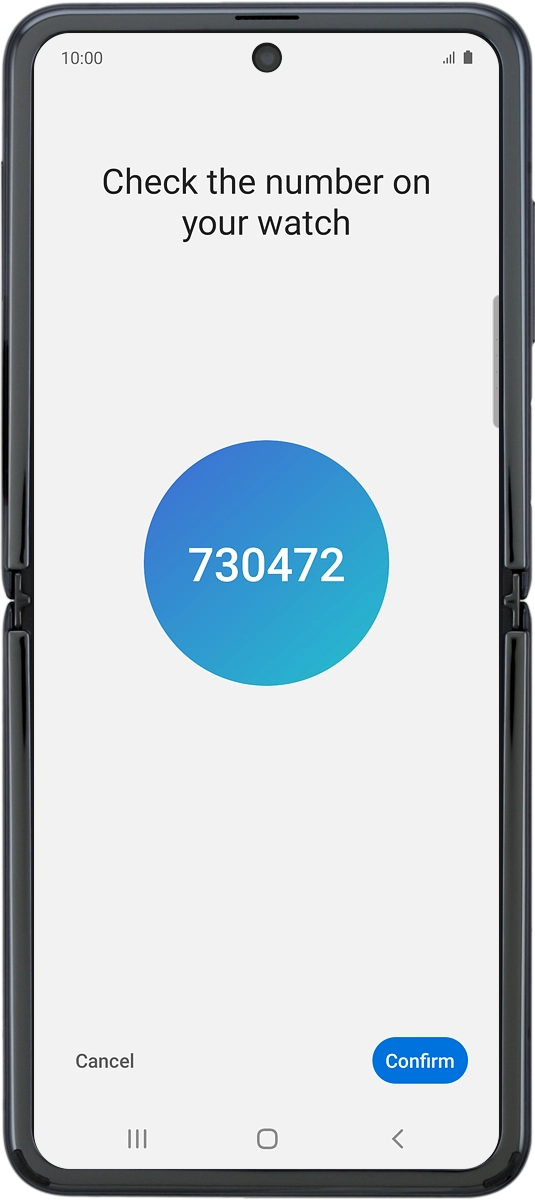 On your phone: Check that the code is identical to the code displayed on your smartwatch. On your phone: Check that the code is identical to the code displayed on your smartwatch.