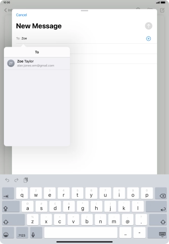 Press the required contact. Press the required contact.