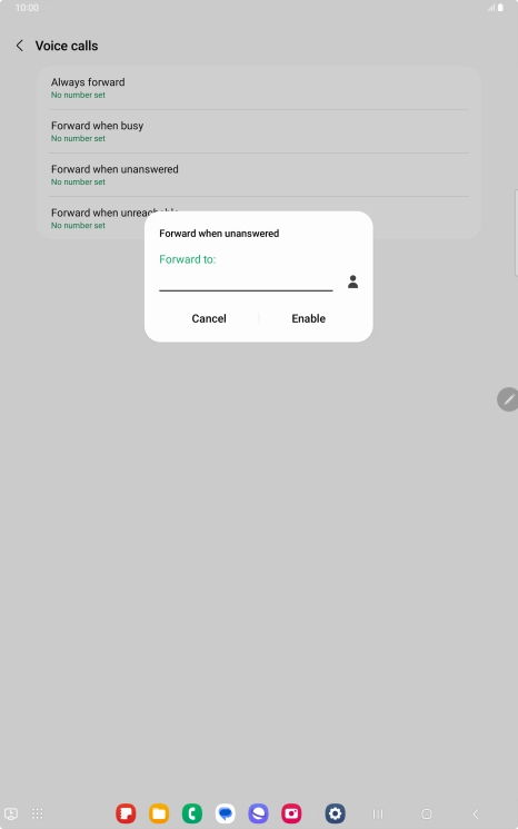 Key in +447953222222 and press Enable. Key in +447953222222 and press Enable.