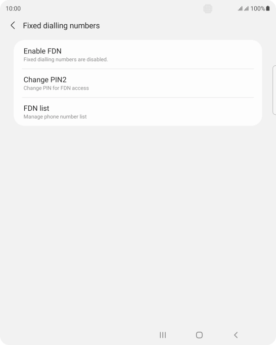 Press Enable FDN. Press Enable FDN.