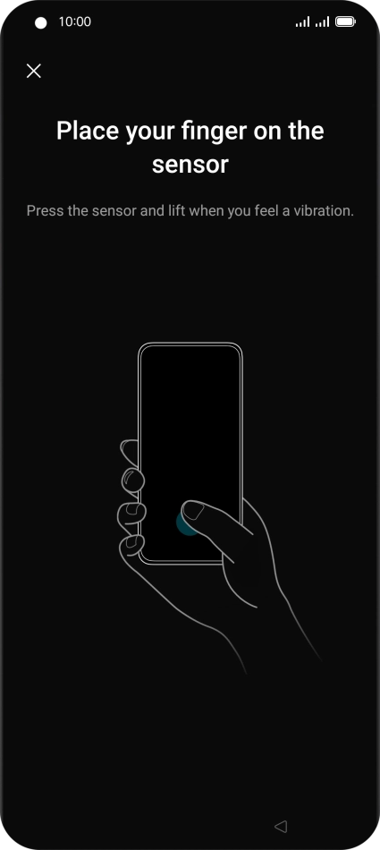 Follow the instructions on the screen to create the phone lock code using your fingerprint. Follow the instructions on the screen to create the phone lock code using your fingerprint.
