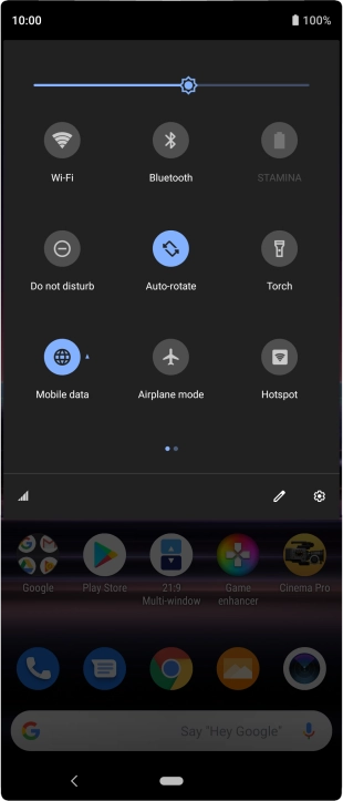 Press the settings icon. Press the settings icon.