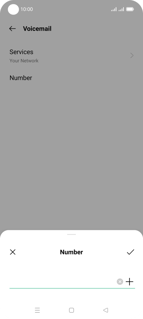 Key in +447953222222 and press the confirm icon. Key in +447953222222 and press the confirm icon.