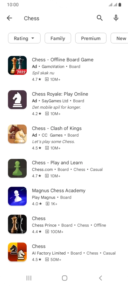 Press the required app. Press the required app.