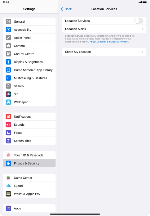 Press the indicator next to Press the indicator next to