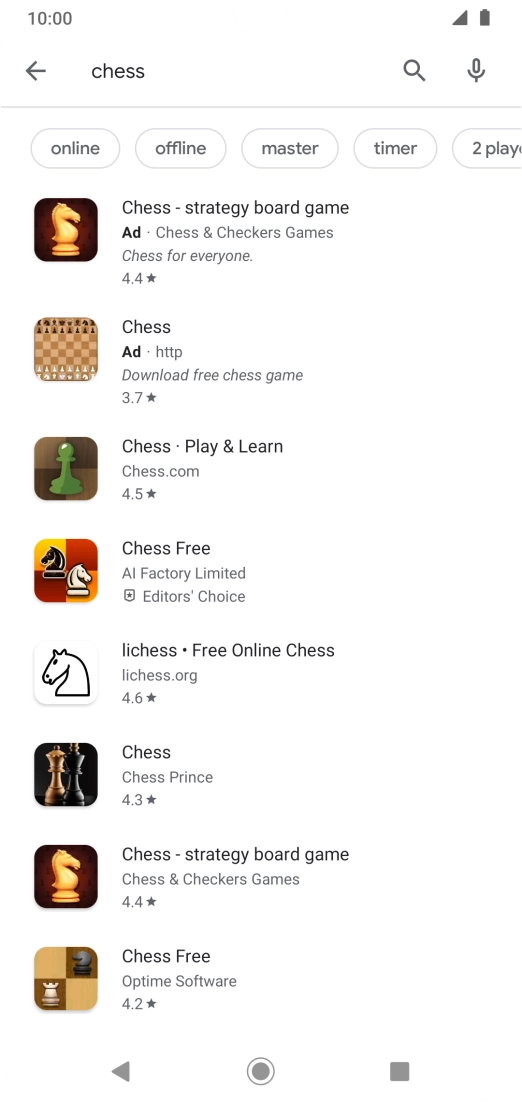 Press the required app. Press the required app.