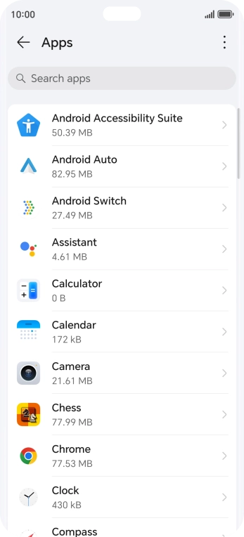 Press the required app. Press the required app.