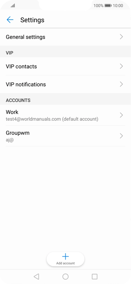 Press the required email account. Press the required email account.