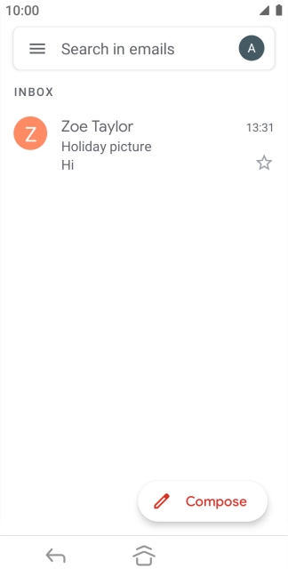 Press the email account icon. Press the email account icon.