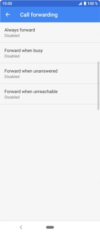 Press the required divert type. Press the required divert type.