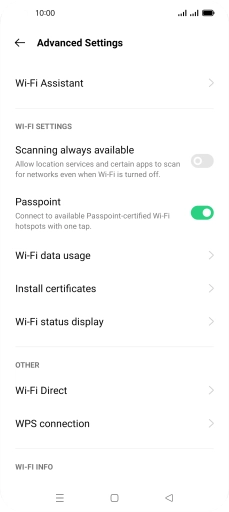 Press Wi-Fi Assistant. Press Wi-Fi Assistant.