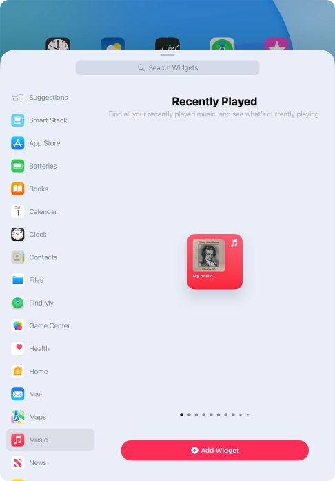 Press Add Widget. Press Add Widget.
