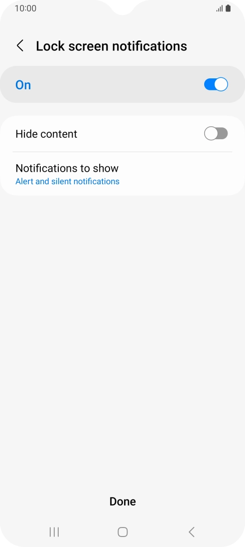 Press the required settings to turn them on or off. Press the required settings to turn them on or off.