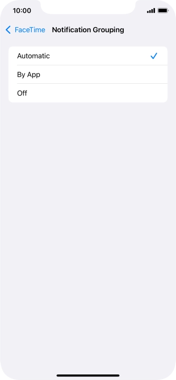 Press the required setting. Press the required setting.