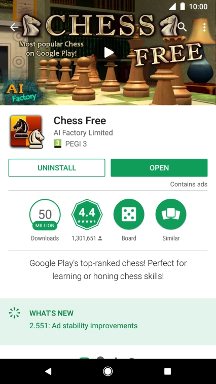 Press UNINSTALL. Press UNINSTALL.