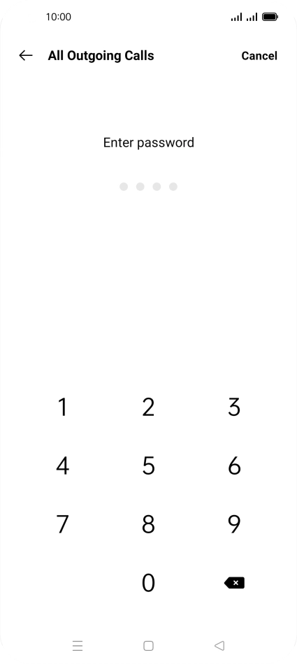 Key in your barring password. Key in your barring password.